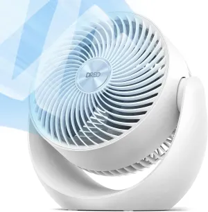Dreo Fan for Bedroom, Table Air Circulator for Whole Room, 11 Inch, 40ft Strong Airflow, 120° Adjustable Tilt, 28db Low Noise, Quiet, 3 Speeds, 2025 New Desk Fan for Office, Kitchen, Home