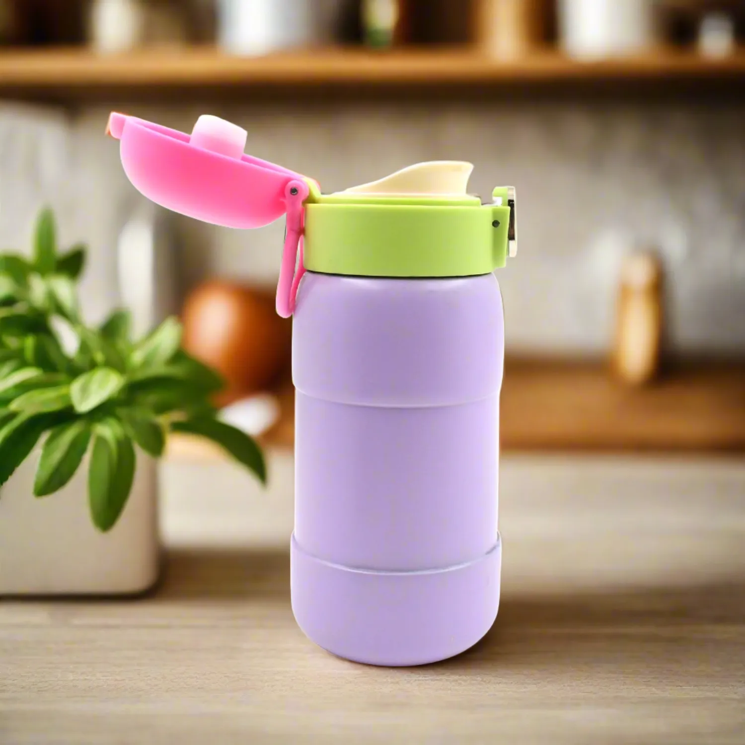 Duck Stainless Steel Water Bottle – 400 ml BPA-Free Thermos with Spill-Proof Cap (1 Pc)
