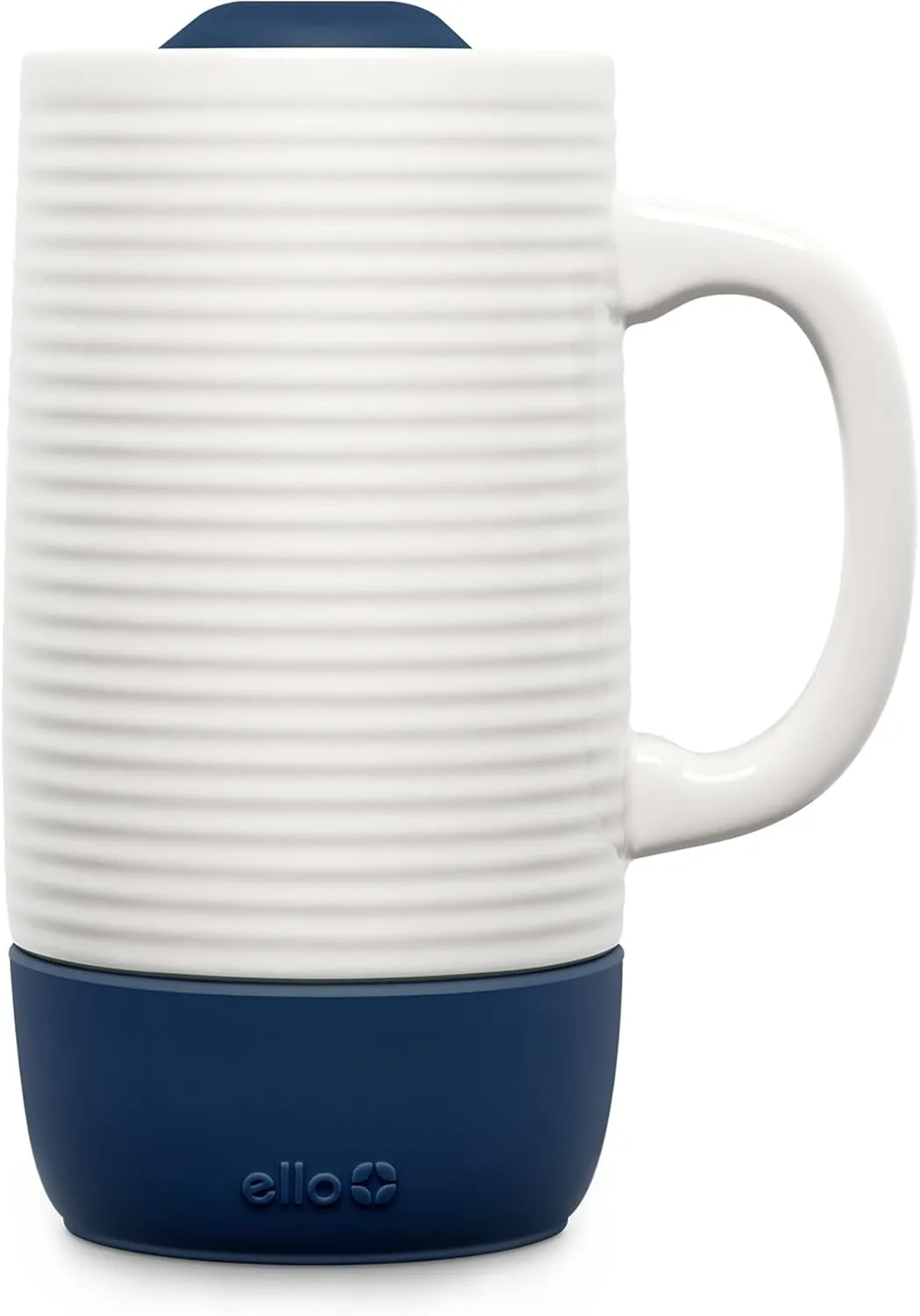 Ello Jane 18oz Ceramic Travel Mug with Handle, Splash-Resistant Slider Lid and Built-in Coaster, Perfect for Coffee and Tea, BPA Free, Dishwasher Safe, Gift for Holiday Him Her Mother's Day