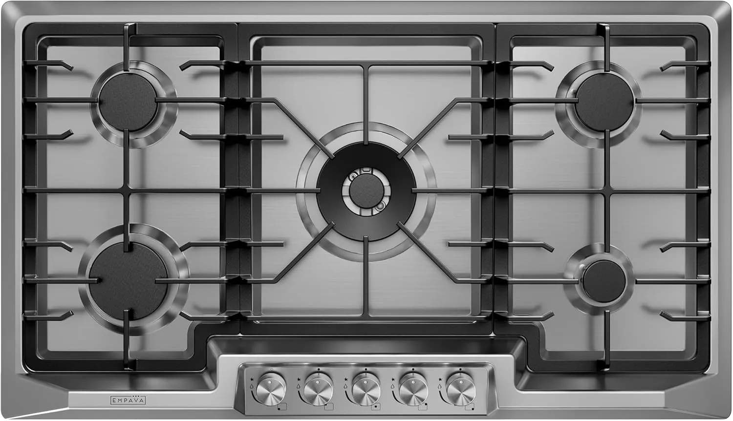Empava 36" Recessed Gas Stove Cooktop with 5 Italy SABAF Sealed Burner NG/LPG Convertible in Stainless Steel