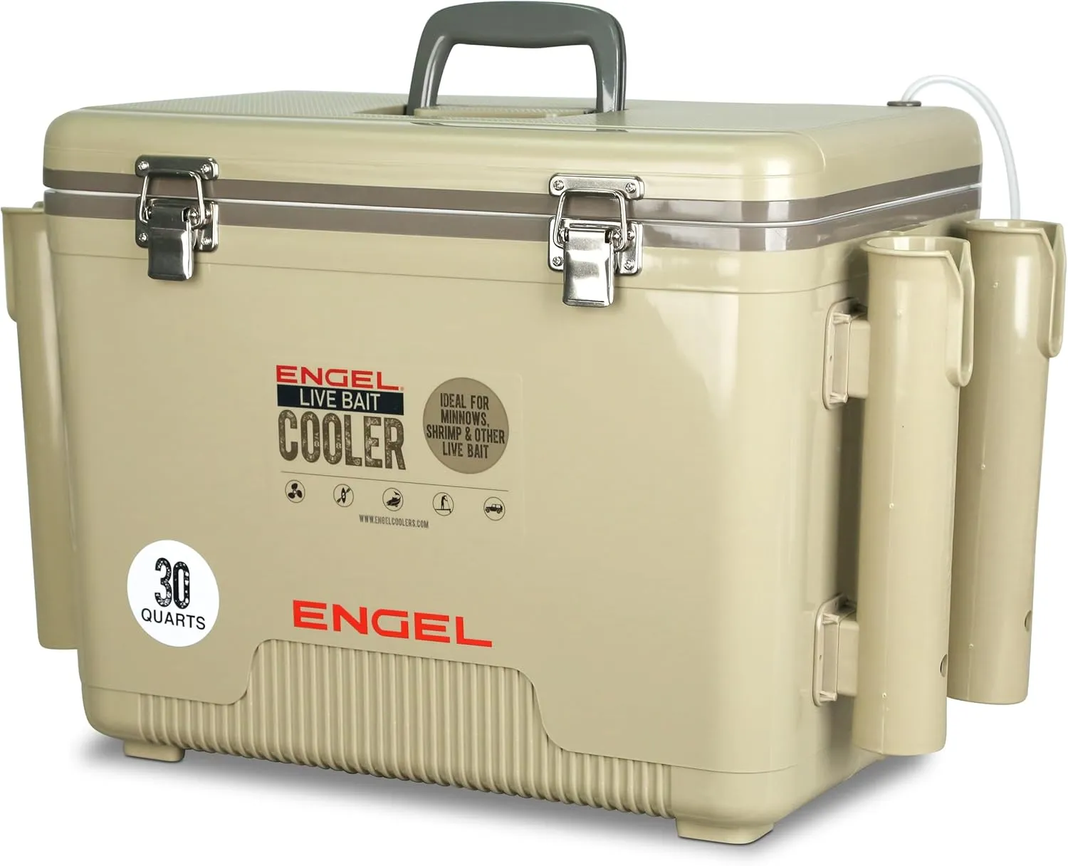ENGEL Live Bait Cooler PRO for Fishing - Portable Minnow and Bait Bucket with Lithium-Ion Rechargeable Aerator