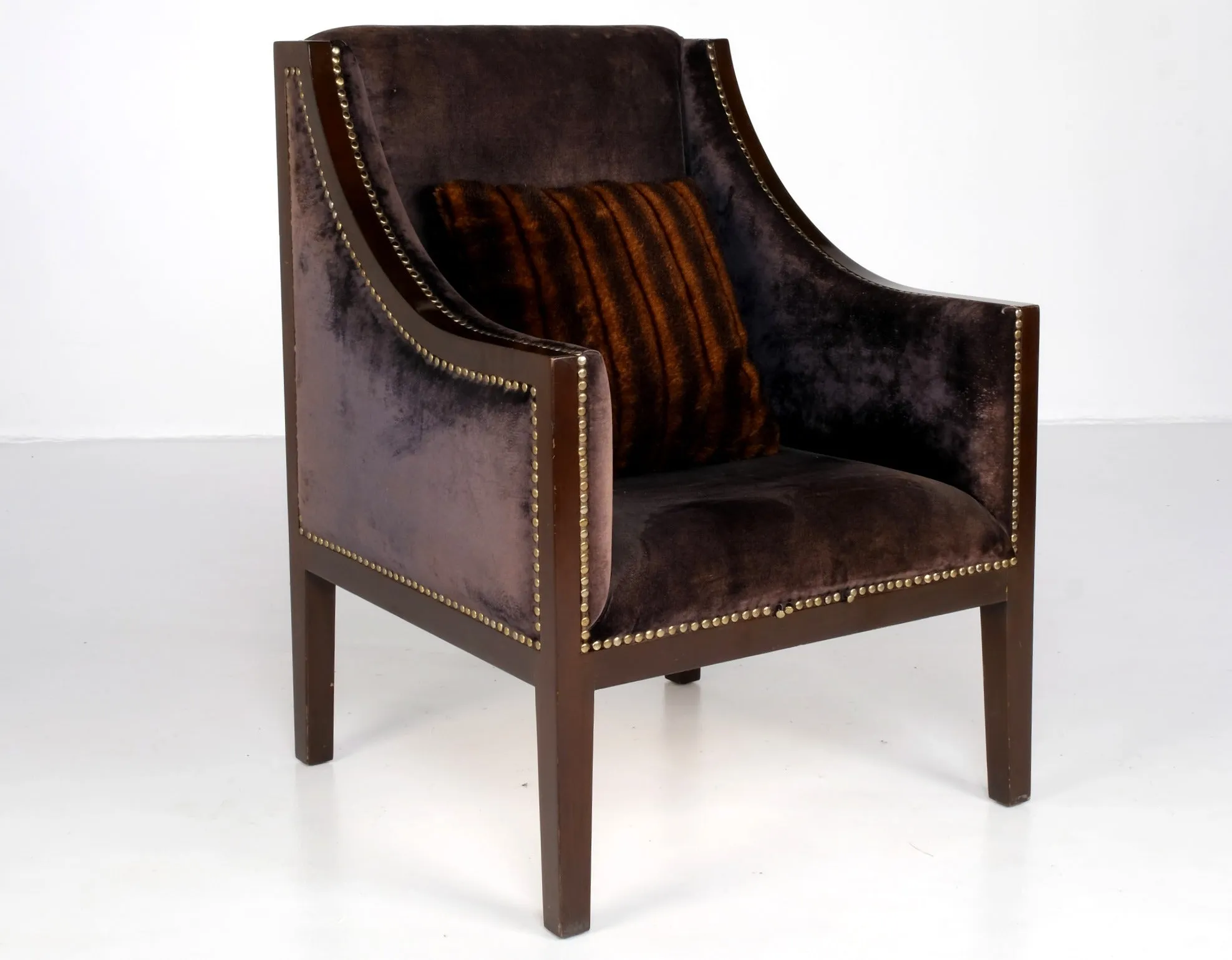 ENGLISH VELVET SUEDE ARMCHAIRS
