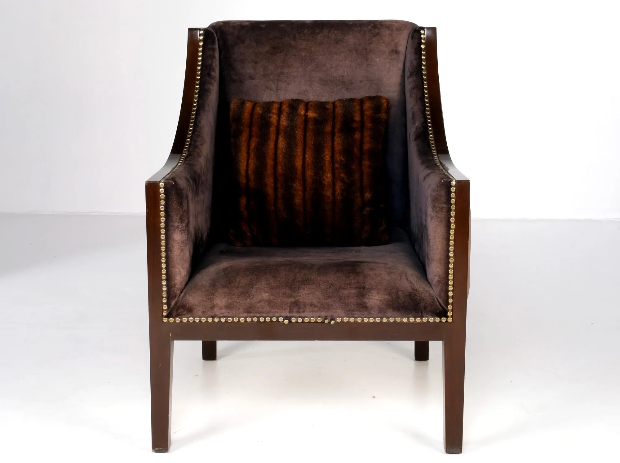 ENGLISH VELVET SUEDE ARMCHAIRS