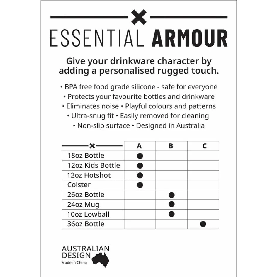 ESSENTIAL ARMOUR SILICONE BOTTLE PROTECTOR