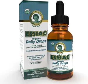 Essiac Original Tea USDA Organic Daily Drops for Enhanced Lymphatic Drainage and Immune Support | Alcohol Free Concentrated Formula | 2oz (59ml)