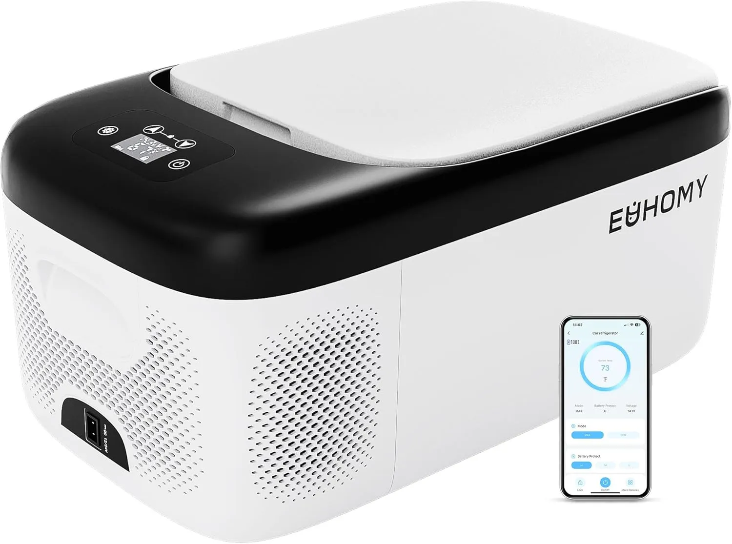 EUHOMY 12 Volt Refrigerator, 17QT(16L) Car Refrigerator APP Control, Car Fridge 110-240V AC 12/24V DC, Portable Freezer -4℉~68℉, 12V Cooler For Van, Fishing, Camping, Travel, Home