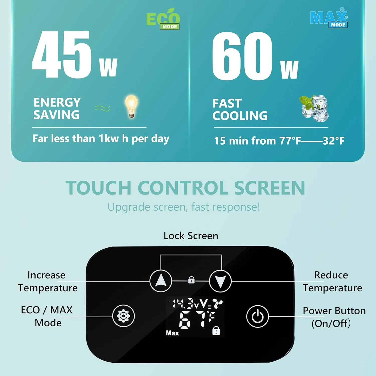 EUHOMY 12 Volt Refrigerator, 17QT(16L) Car Refrigerator APP Control, Car Fridge 110-240V AC 12/24V DC, Portable Freezer -4℉~68℉, 12V Cooler For Van, Fishing, Camping, Travel, Home