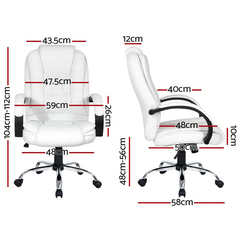 Executive PU Leather Office Chair - White