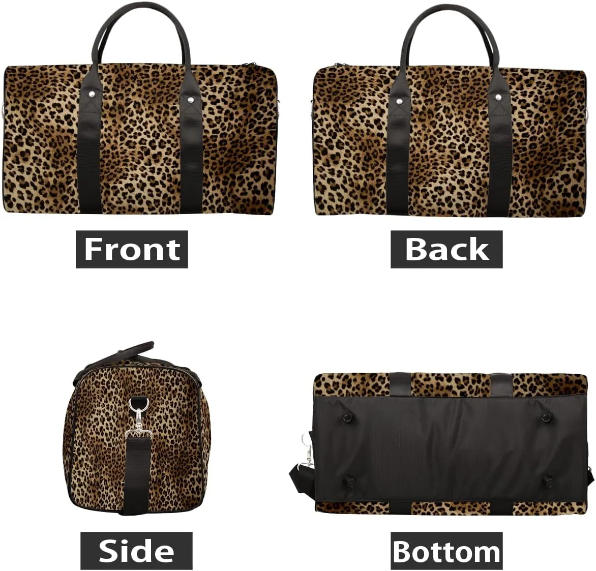 Fashion Leopard Cheetah Travel Duffel Bag for Women Men Small Sport Gym Bag Waterproof Weekender Overnight Bag Lightweight Carry on bag Foldable Gym Bag for Training Swim Yoga Traveling Handbag
