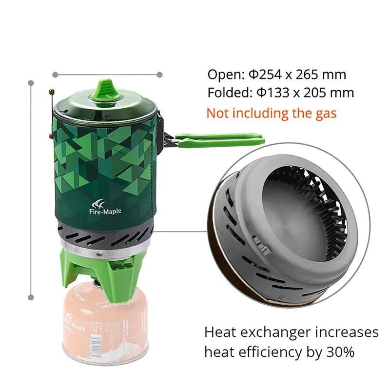 Fire Maple X2 Outdoor Gas Stove Burner with Heat Exchanger Pot - Portable Cooking System for Camping, Hiking, and Touring