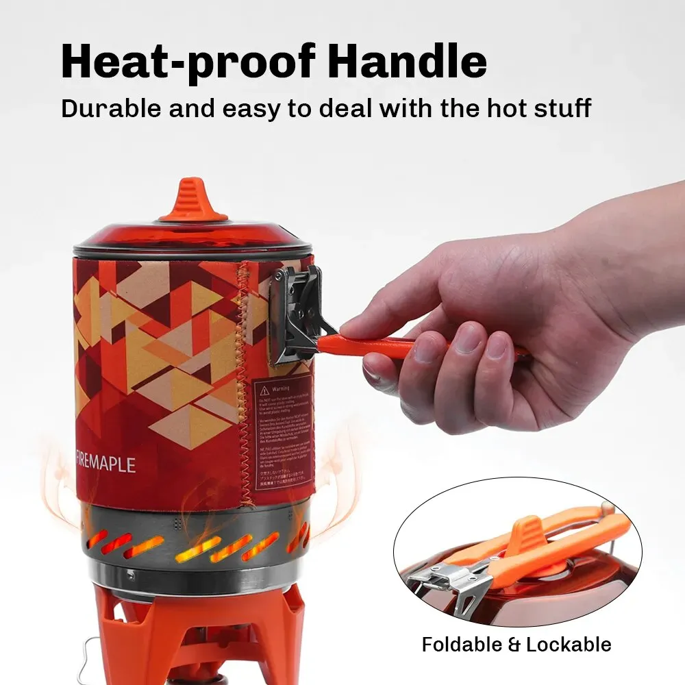 Fire Maple X2 Outdoor Gas Stove Burner with Heat Exchanger Pot - Portable Cooking System for Camping, Hiking, and Touring