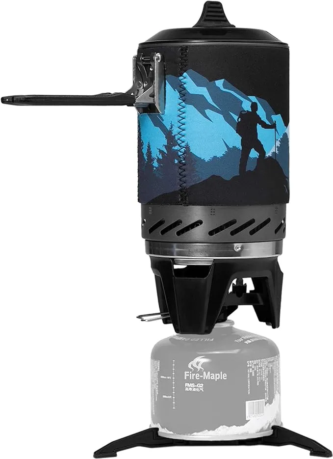 Fire Maple X2 Outdoor Gas Stove Burner with Heat Exchanger Pot - Portable Cooking System for Camping, Hiking, and Touring