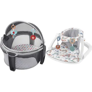 Fisher-Price Portable Bassinet and Baby Chair with Toys, Canopy, and Machine Washable Seat Pad