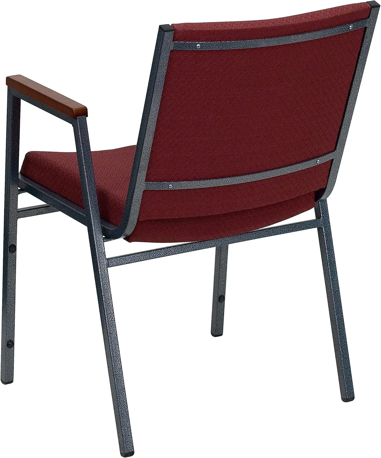 Flash Furniture 4 Pack HERCULES Series Heavy Duty Burgundy Patterned Fabric Stack Chair with Arms