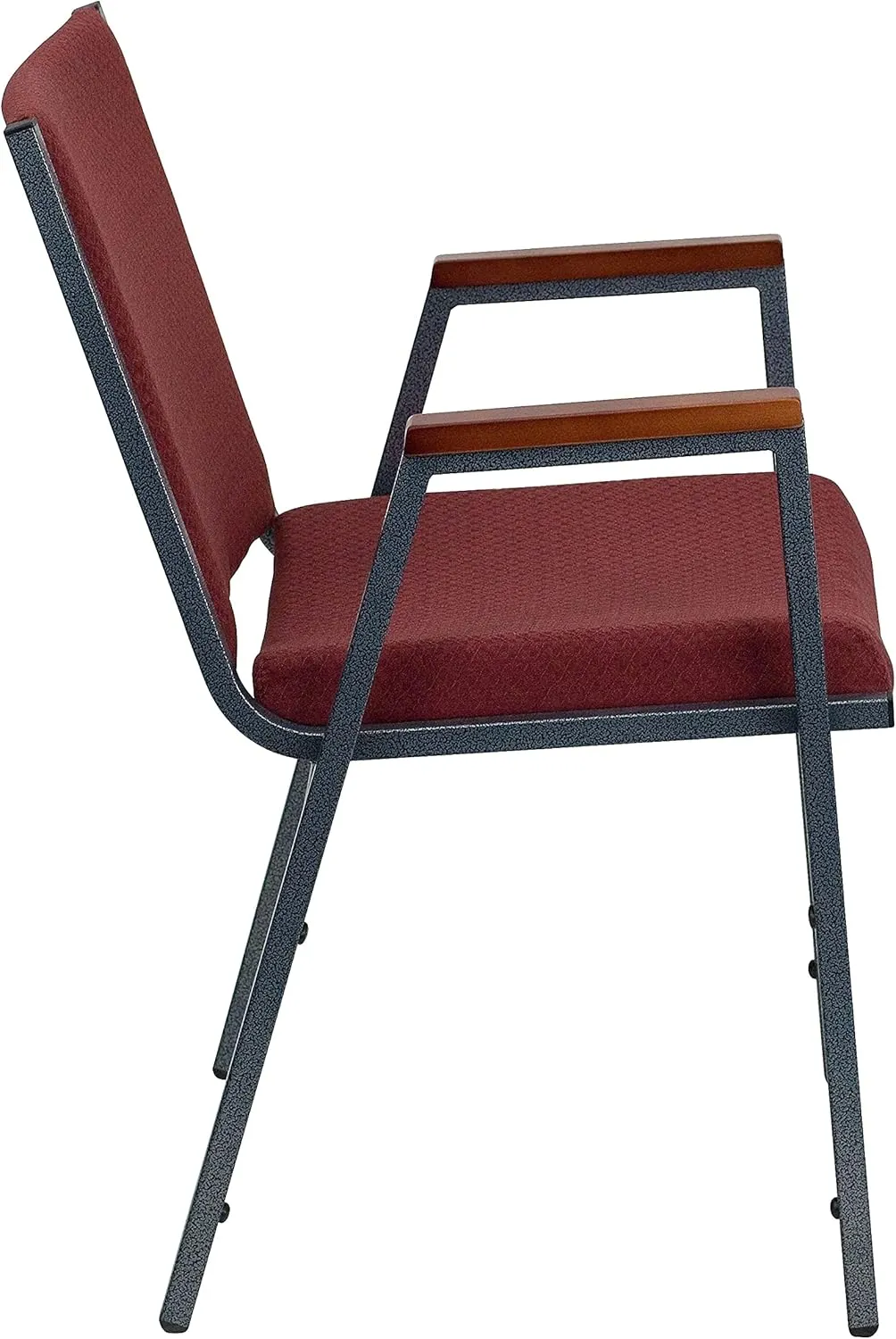 Flash Furniture 4 Pack HERCULES Series Heavy Duty Burgundy Patterned Fabric Stack Chair with Arms