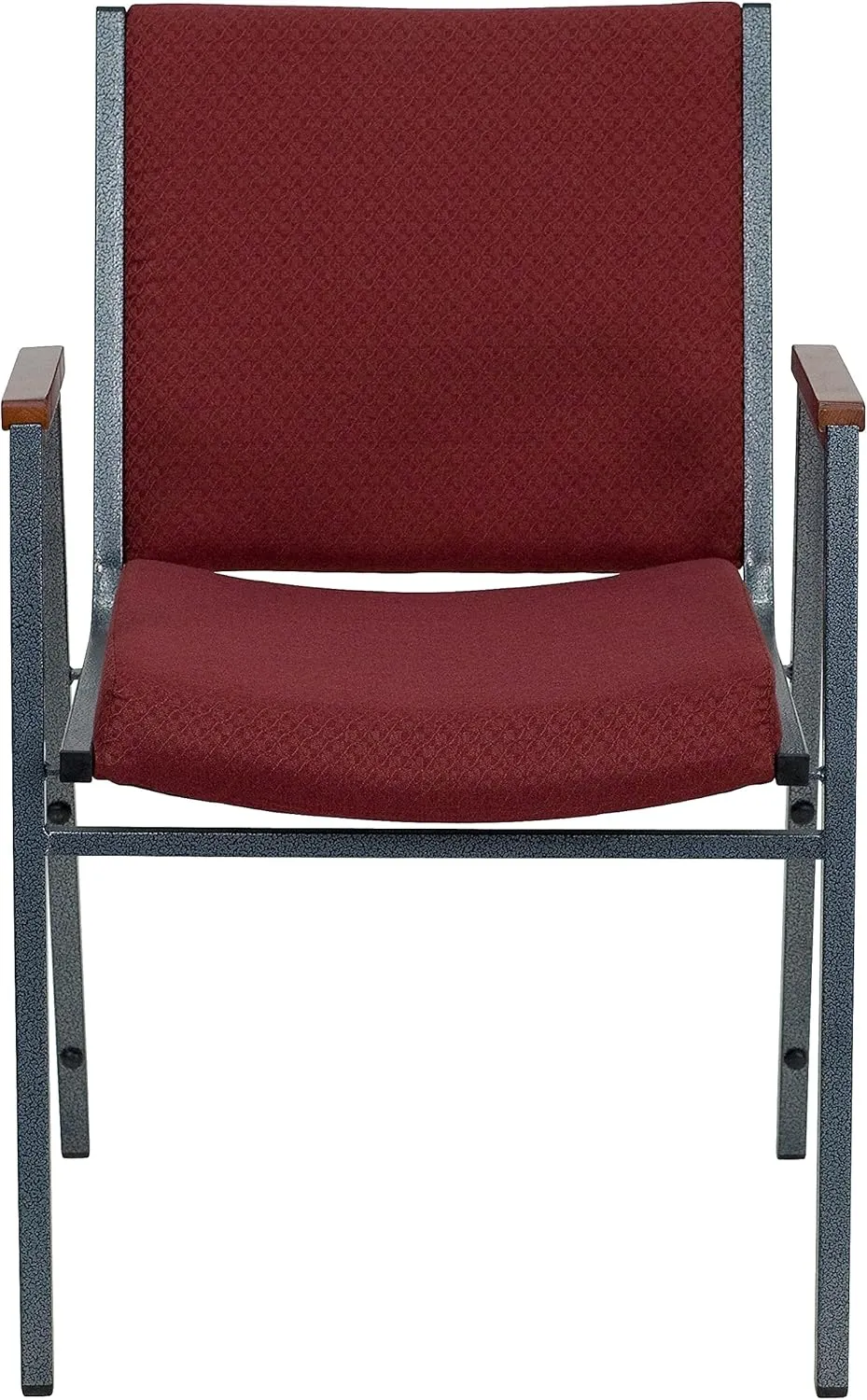 Flash Furniture 4 Pack HERCULES Series Heavy Duty Burgundy Patterned Fabric Stack Chair with Arms