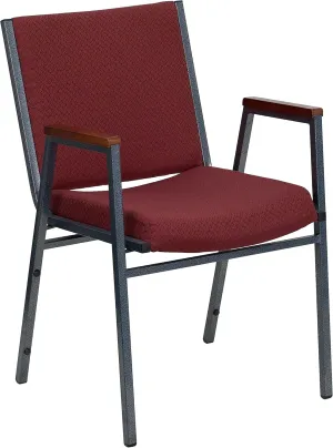 Flash Furniture 4 Pack HERCULES Series Heavy Duty Burgundy Patterned Fabric Stack Chair with Arms