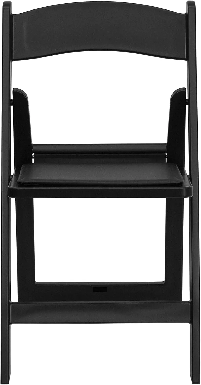 Flash Furniture Hercules Series Folding Chair - Black Resin - 2 Pack 800LB Weight Capacity Comfortable Event Chair - Light Weight Folding Chair