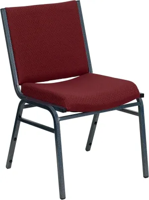 Flash Furniture HERCULES Series Heavy Duty Burgundy Patterned Fabric Stack Chair with Ganging Bracket