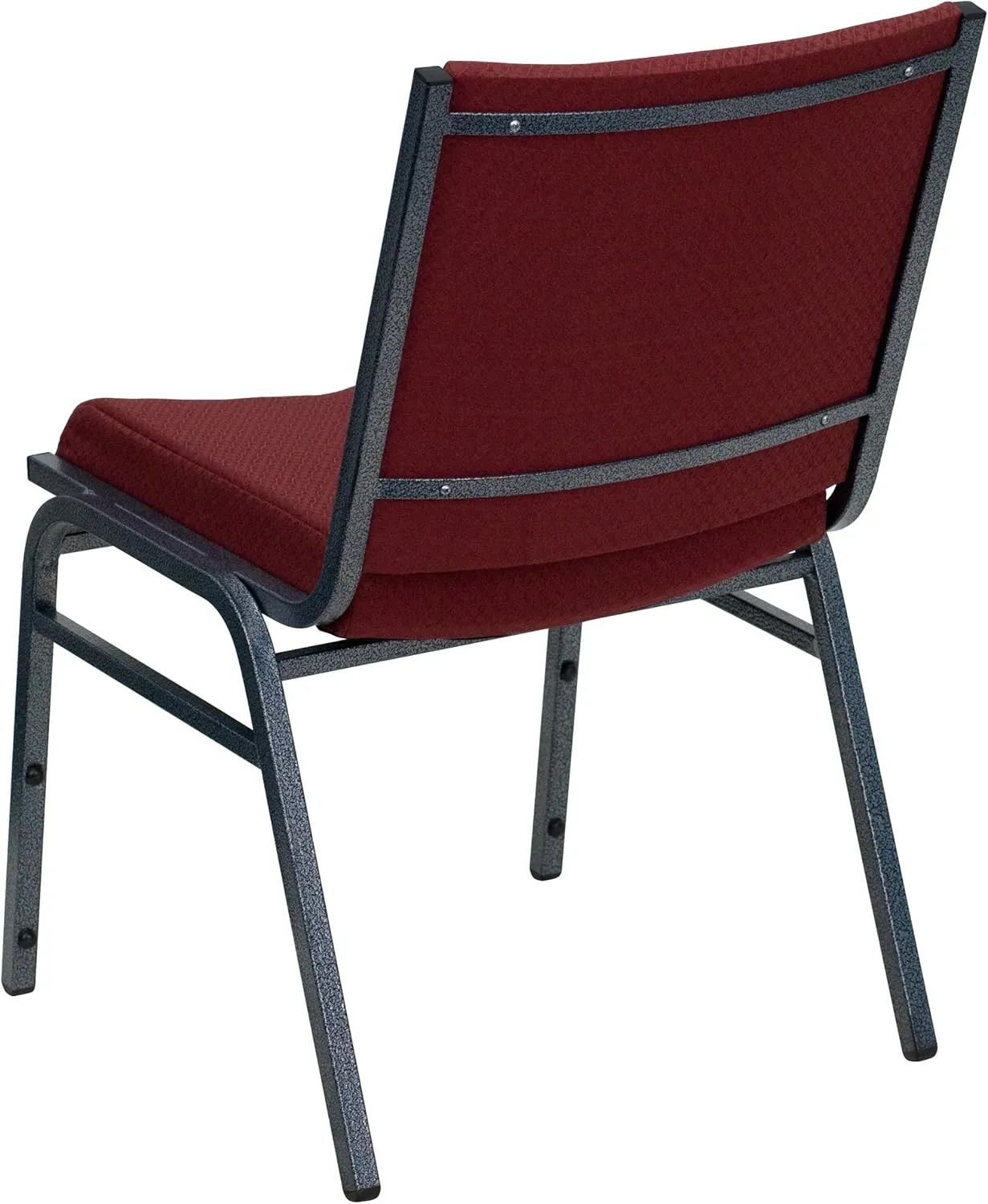Flash Furniture HERCULES Series Heavy Duty Burgundy Patterned Fabric Stack Chair with Ganging Bracket