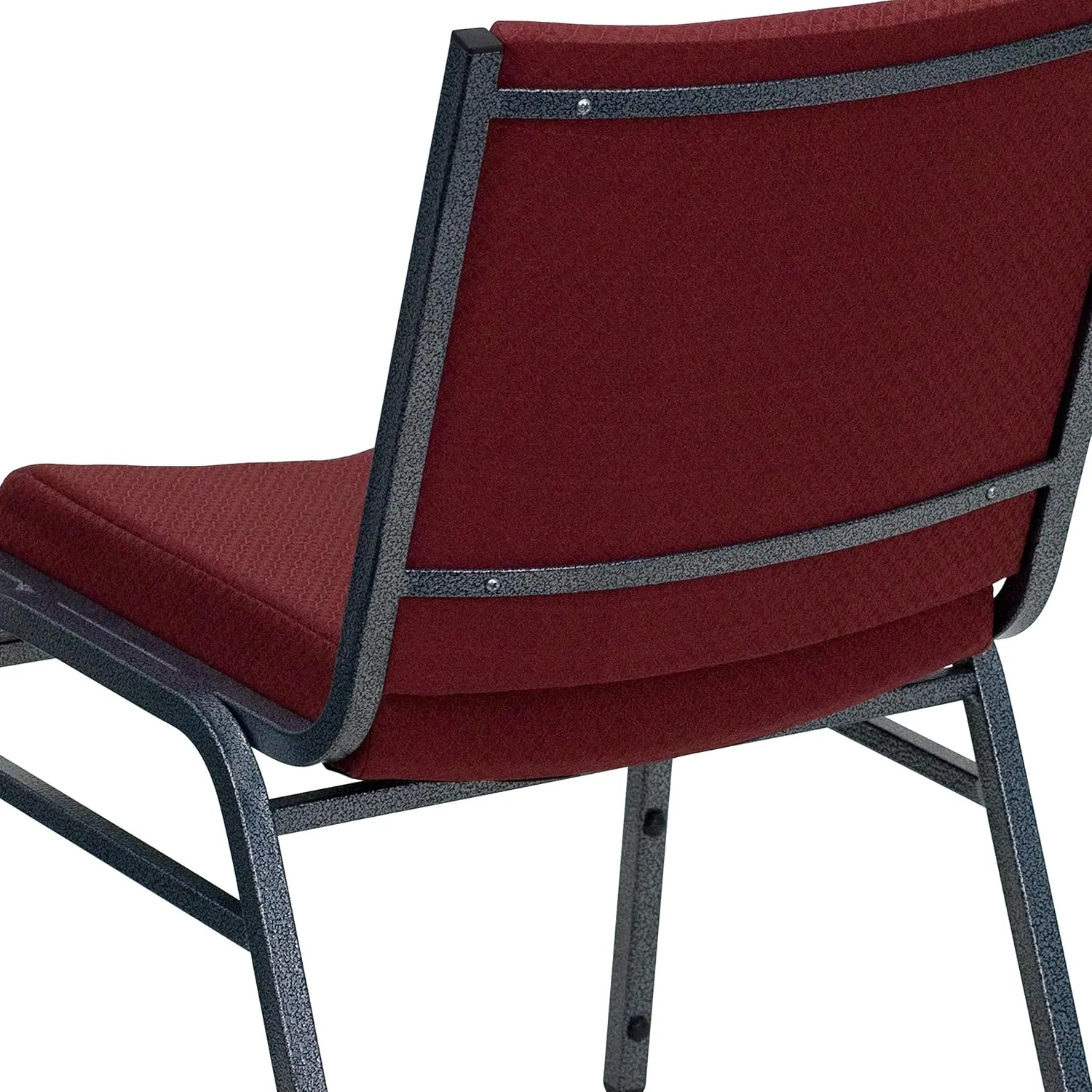 Flash Furniture HERCULES Series Heavy Duty Burgundy Patterned Fabric Stack Chair with Ganging Bracket