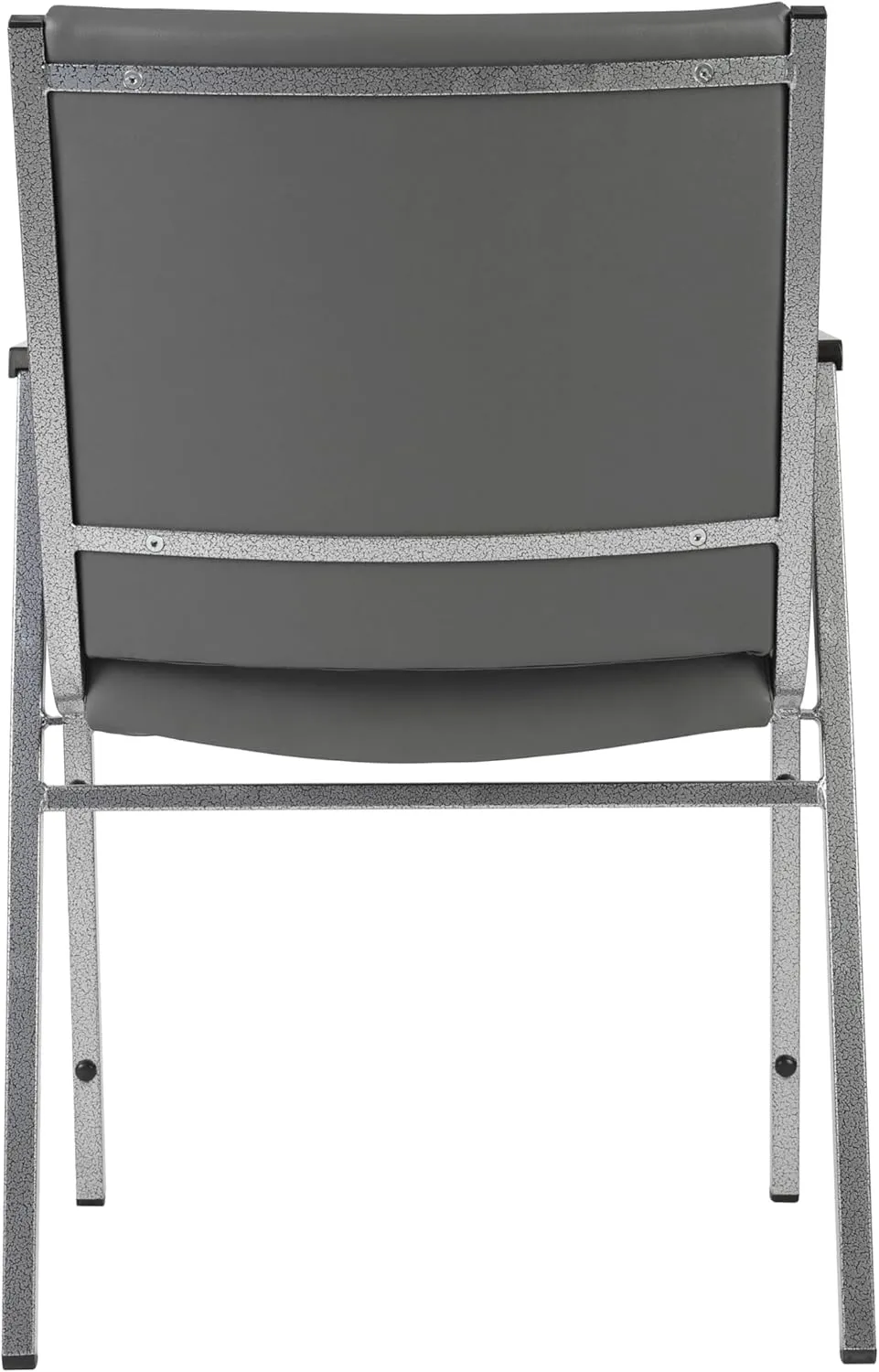 Flash Furniture Hercules Series Heavy Duty Gray Vinyl Stack Chair with Arms and Ganging Bracket, Set of 4