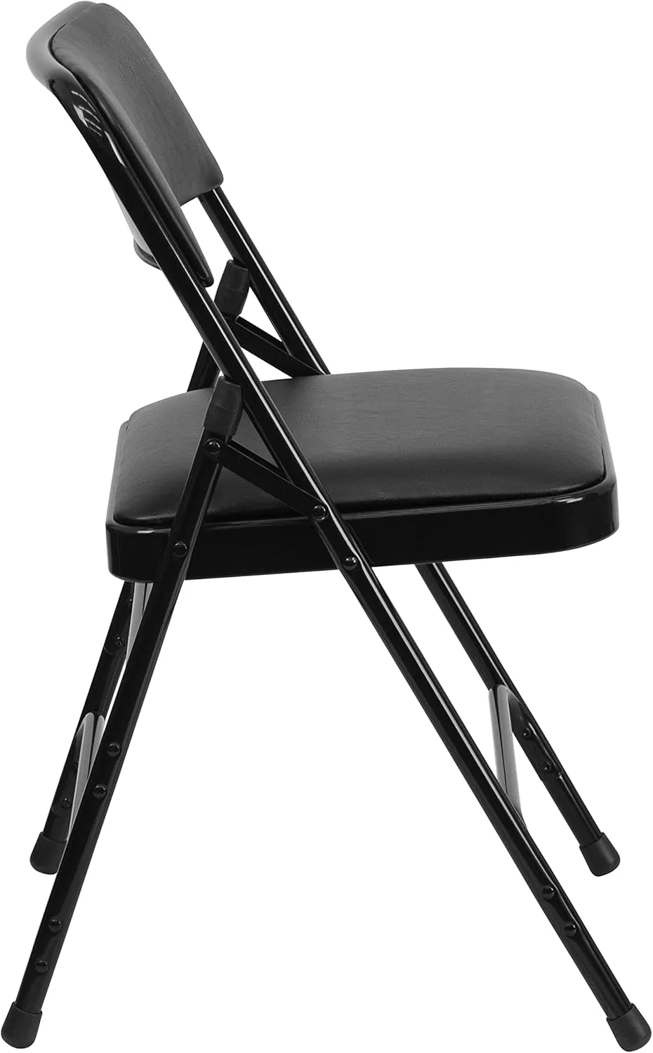 Flash Furniture Hercules Series Metal Folding Chairs for Parties and Weddings, Commercial Event Chairs with Padded Seats, 300-lb. Static Weight Capacity, Set of 4, Black