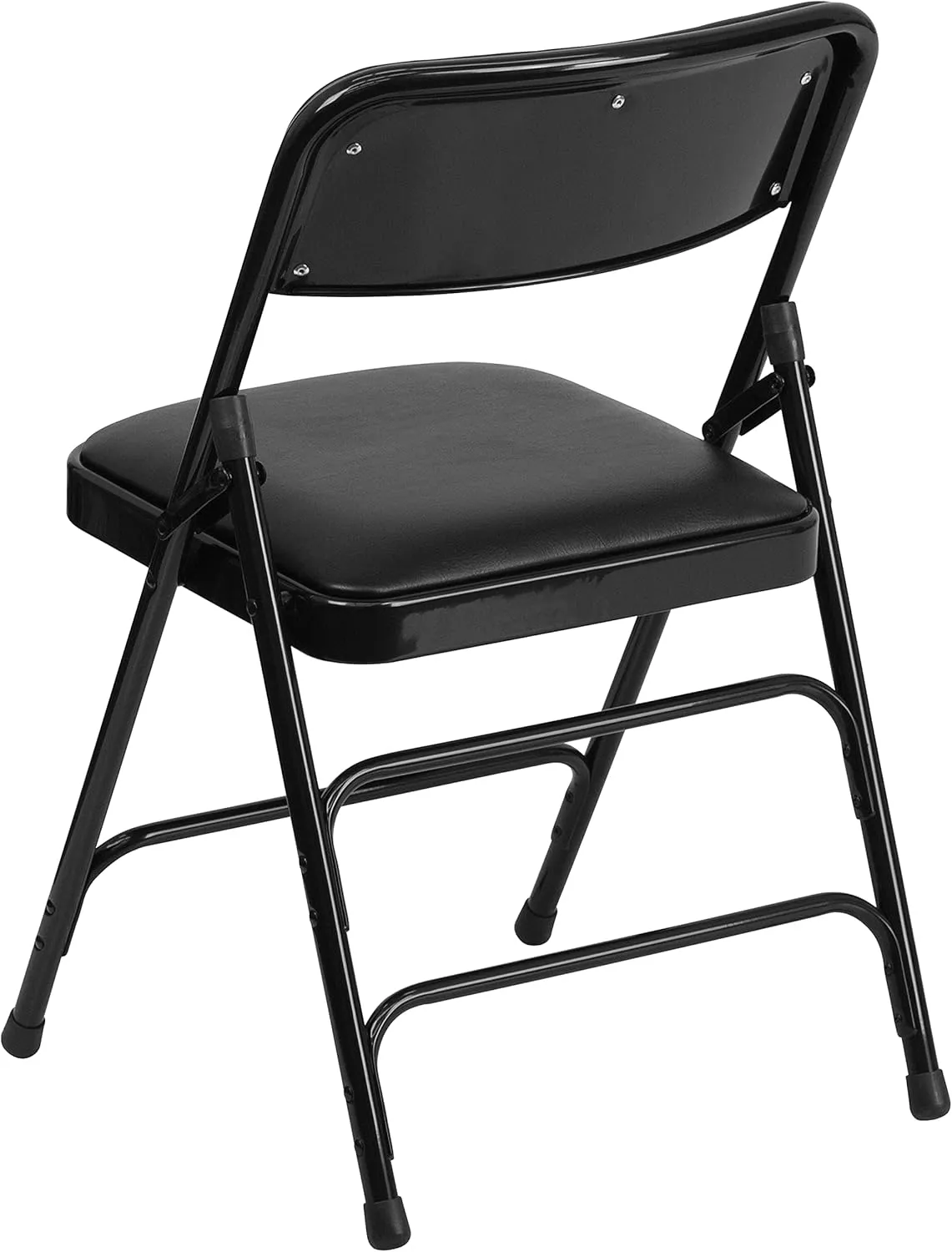 Flash Furniture Hercules Series Metal Folding Chairs for Parties and Weddings, Commercial Event Chairs with Padded Seats, 300-lb. Static Weight Capacity, Set of 4, Black