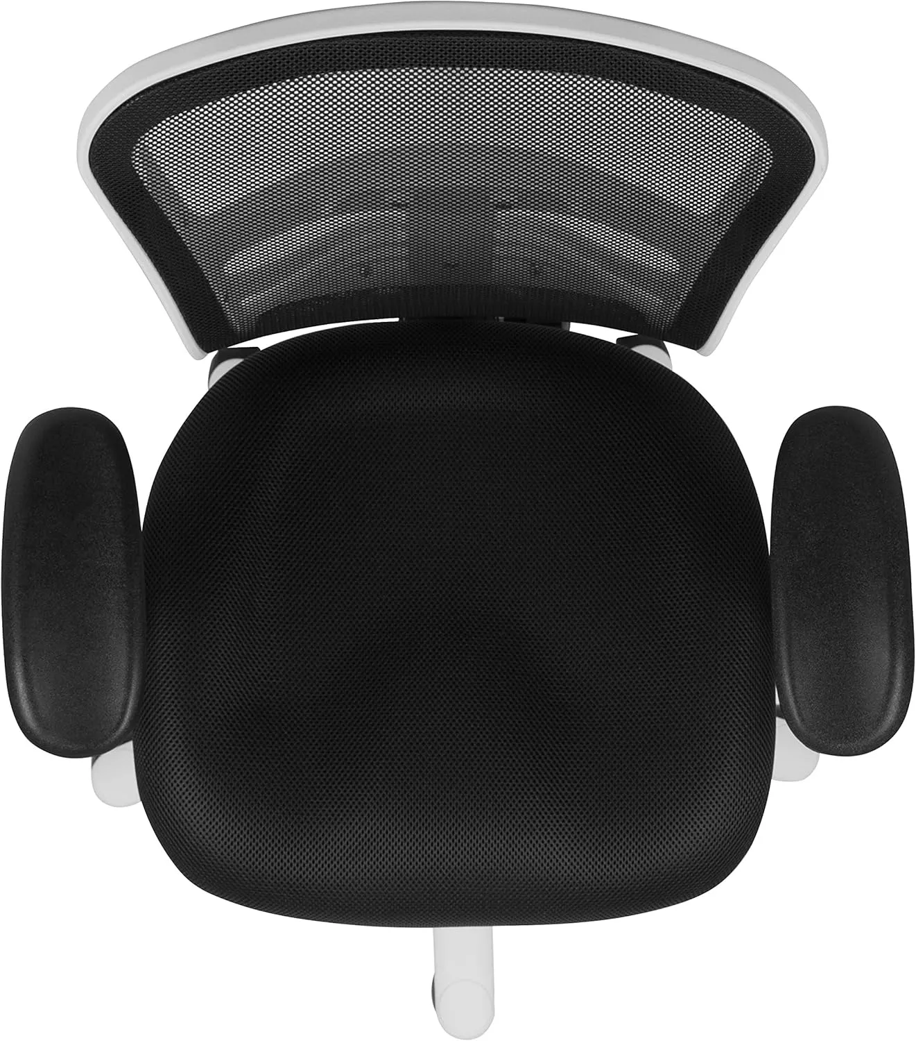Flash Furniture Nicholas Mid-Back Swivel Office and Gaming Chair, Ergonomic Mesh Office Chair with Adjustable Lumbar Support and Height, Black/White