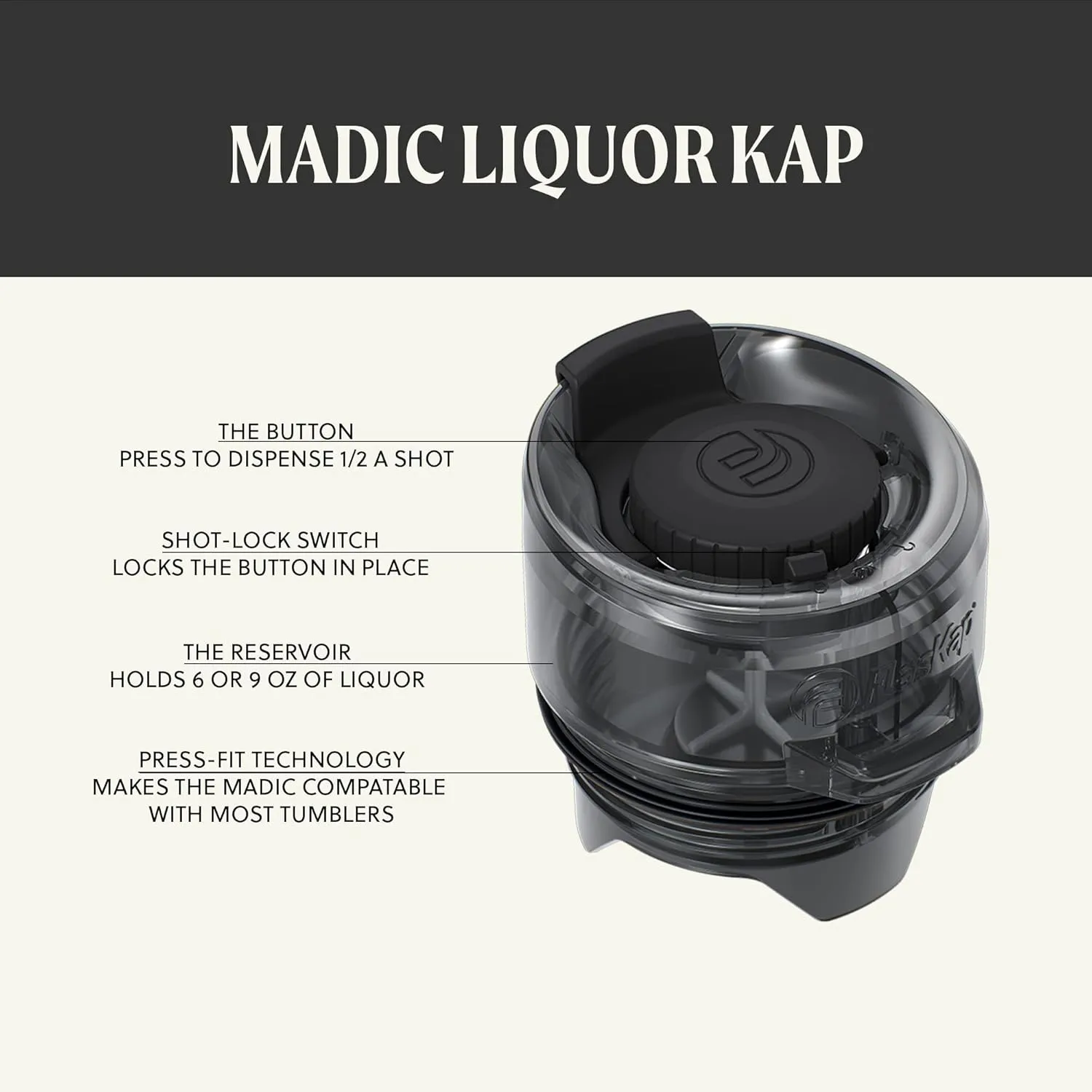 Flaskap Game Day Madic System: 6oz/9oz & 22oz/30oz Insulated Tumblers, Removable Dispenser, Leak Proof Lid
