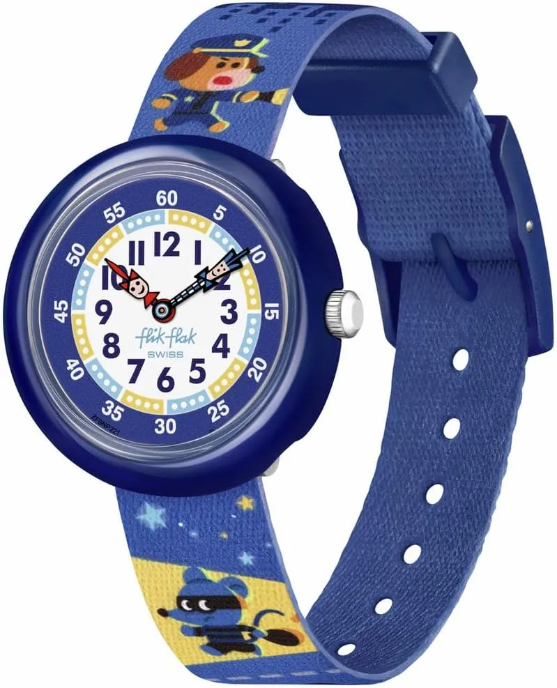 Flik Flak Unisex Kids Watch Casual Blue Bio-sourced Quartz Paws UP