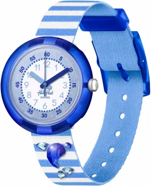 Flik Flak Unisex Kids Watch Casual Blue Bio-sourced Quartz Shining Dolphin