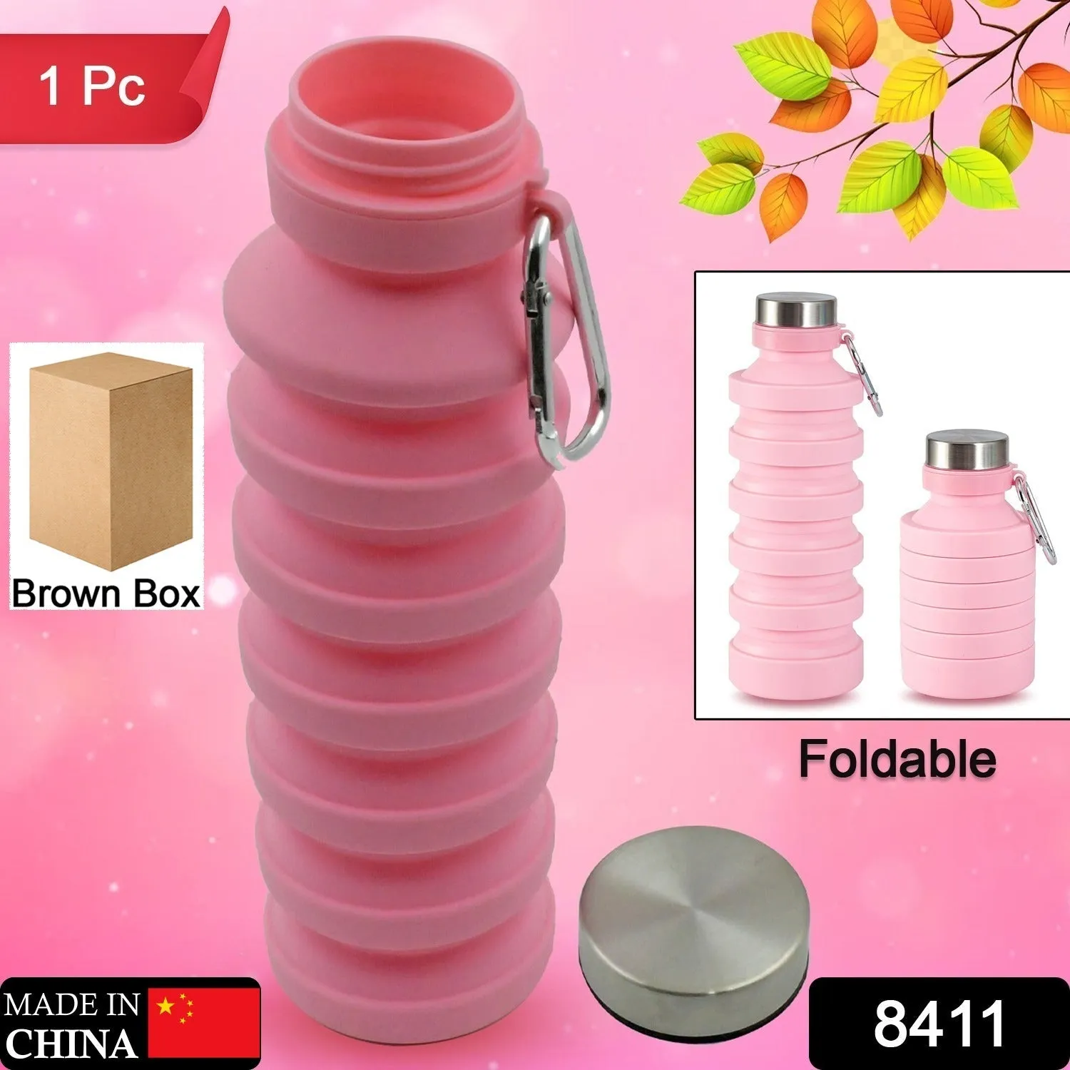 Foldable Foldable) Outdoor, Water Water Portable (1 Proof Gym, Hiking for Sports Exclusive options Silicone Bottle Bottle, 24 Leak Travel Pc Fully automated cm /