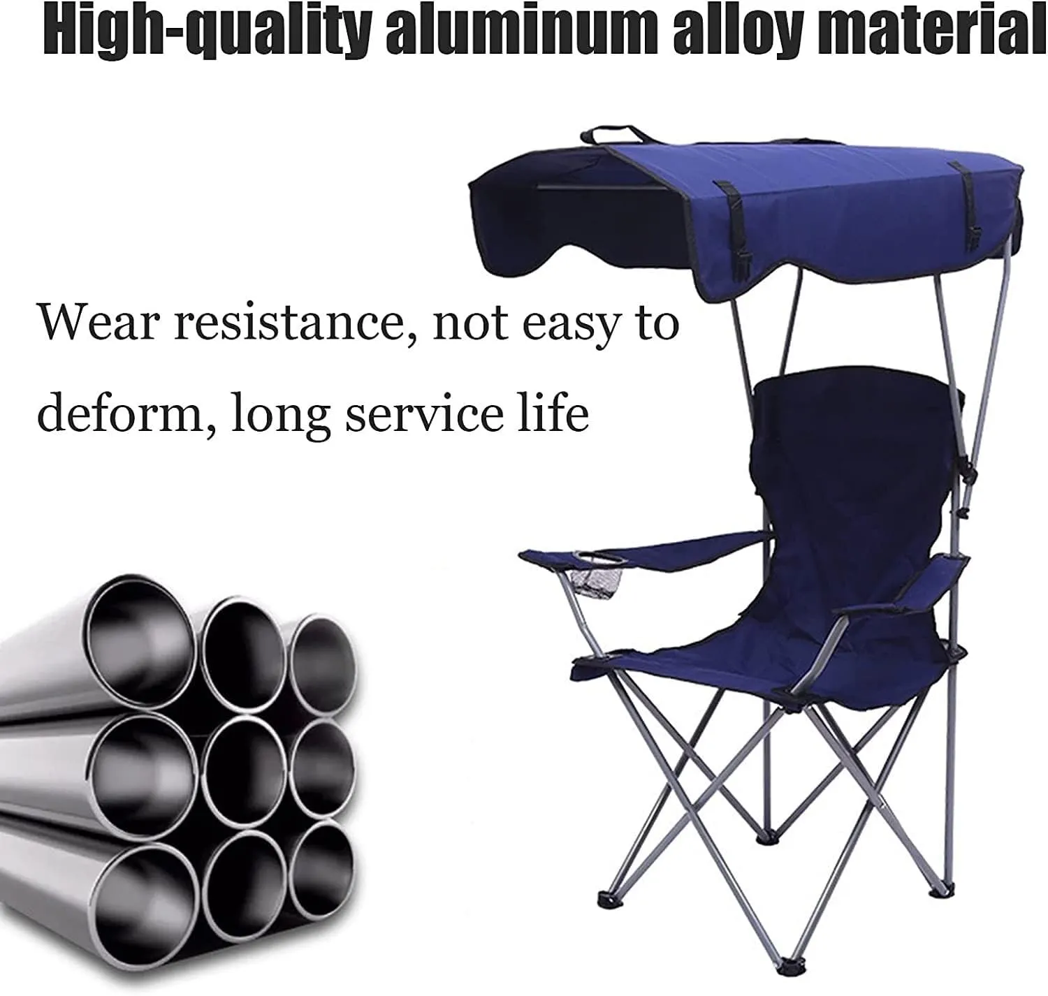 Folding Lawn Chair Camping Chair with Shade Canopy Chair, Folding Recliner, Adjustable Outdoor Beach Lightweight Sunshade Folding Chairs Folding Chair(Green)