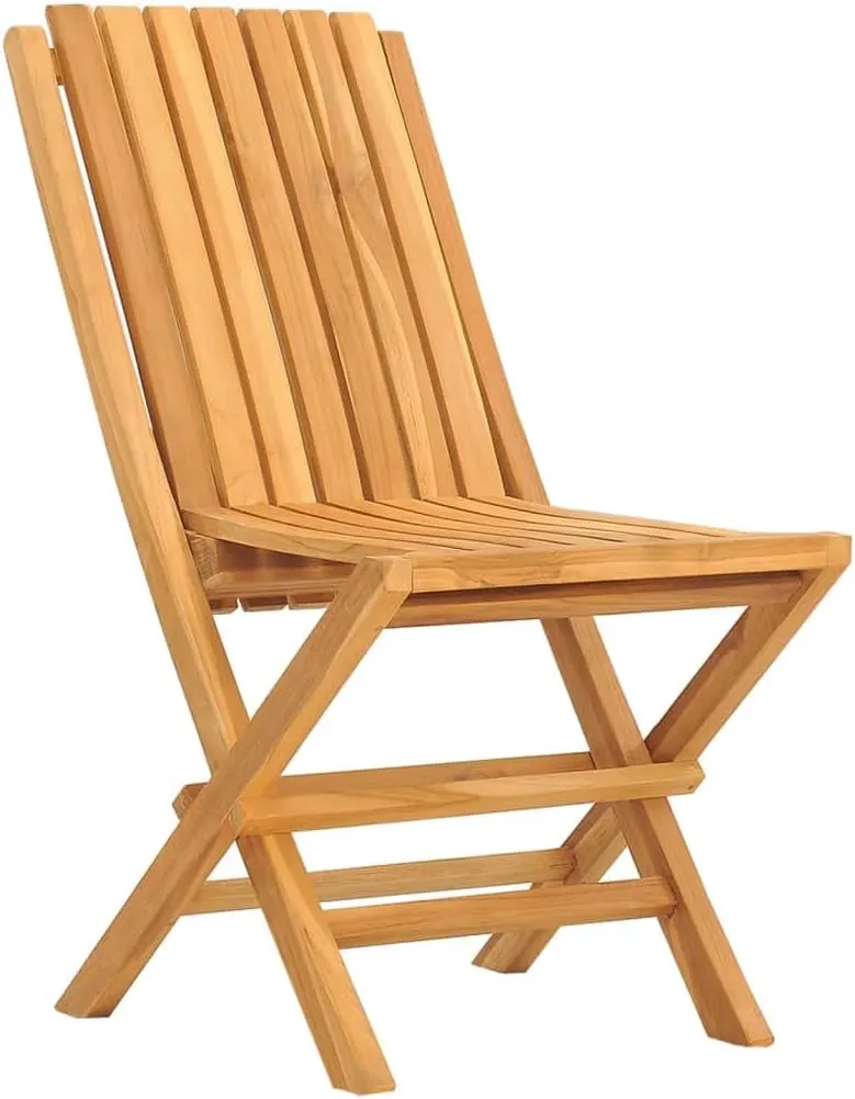 Folding Patio Chairs 4 pcs Solid Teak Wood Garden Chairs Outdoor Furniture 18.5" x 18.5" x 35" Folding Outdoor Chairs for Patio, Lawn, Garden, Dining, Beach, and Camping