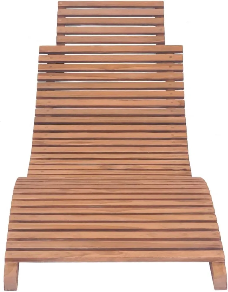 Folding Sun Loungers 2 pcs Solid Teak Woodcamping Chairs Recliner Tanning Chair Patio Suitable for Garden Courtyard