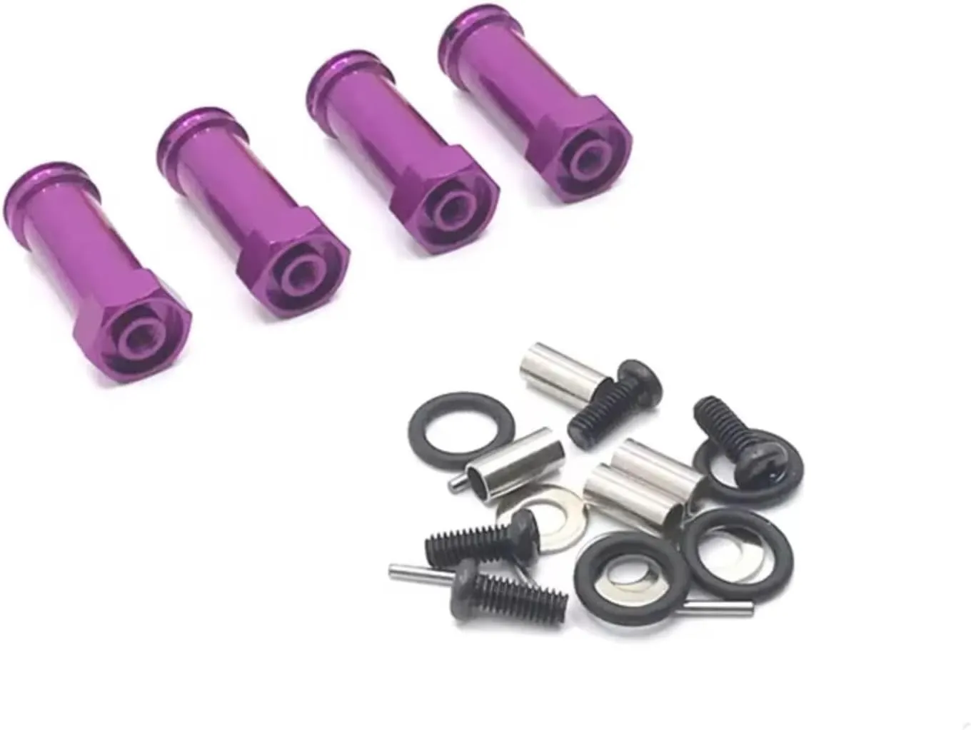 for Wltoys 12423 12428 12427 12429 for Feiyue FY01 FY02 FY03 FY08 1/12 4pcs 30mm Extended Wheel Hex Hub Adapter RC Car Upgrade Parts RC Car DIY Parts(Purple)