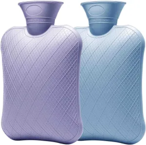 FORICOM Extra Large Hot Water Bottles for Pain Relief.2pack,2L Hot Water Bag for Back Pain, Heating Pad 2Liter, Non Toxic and Rubber, Hot and Cold Therapy.Bpa Free.