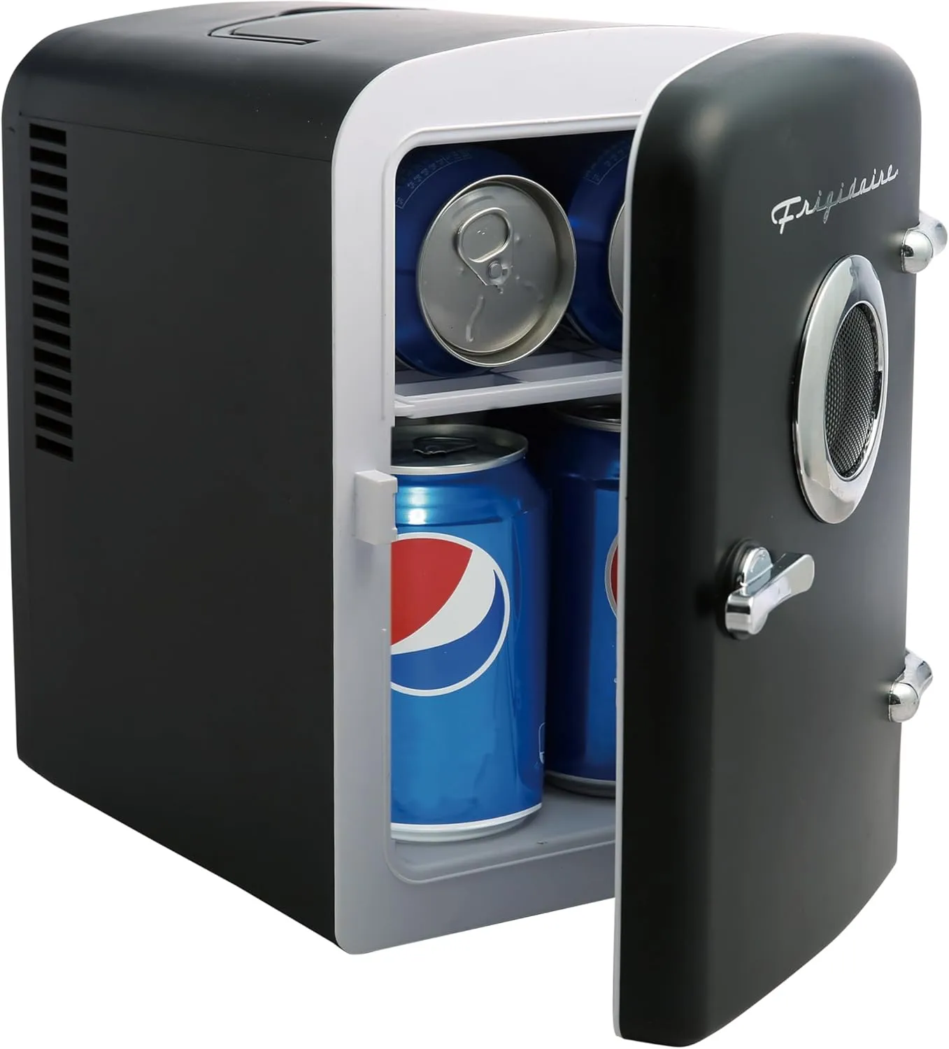Frigidaire EFMIS151 Mini Portable Compact Personal Home Office Fridge Cooler BUILT IN SPEAKER, 4L Capacity, Chills Six 12 oz Cans, 100% Freon-Free & Eco Friendly