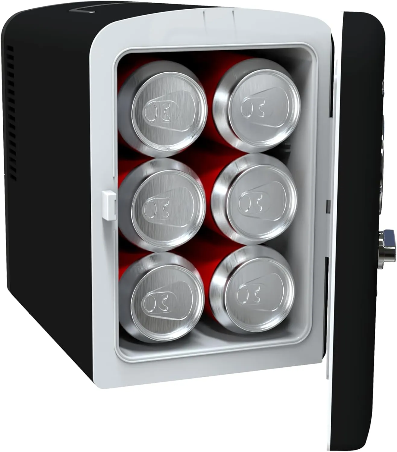 Frigidaire Retro Mini Personal Fridge Cooler, Holds up to 9 Cans, Portable & Compact, AC Plug & 12V Car Charger – Black