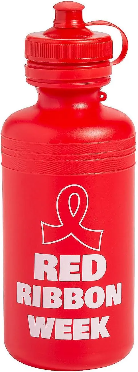 Fun Express Red Ribbon Week BPA-Free Plastic Water Bottles - 12 Ct