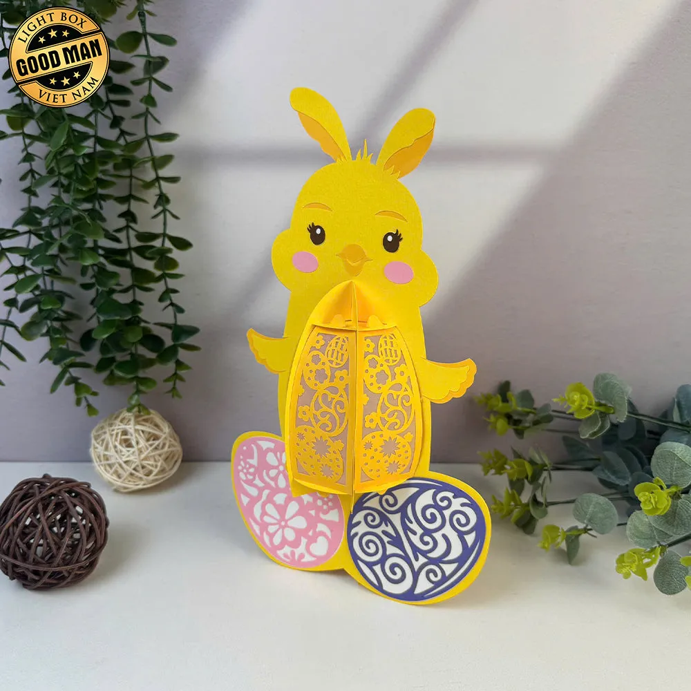 Funny Easter Chick - Easter Chick 3D Lantern File - Cricut File 3 - LightBoxGoodMan