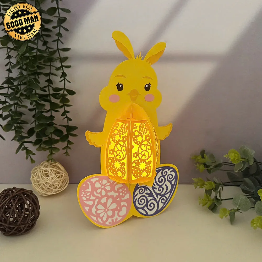 Funny Easter Chick - Easter Chick 3D Lantern File - Cricut File 3 - LightBoxGoodMan