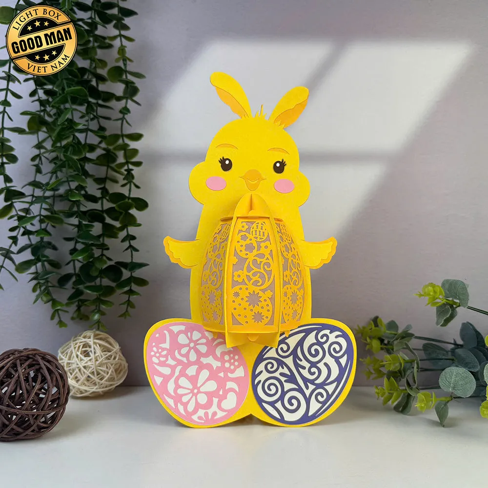 Funny Easter Chick - Easter Chick 3D Lantern File - Cricut File 3 - LightBoxGoodMan