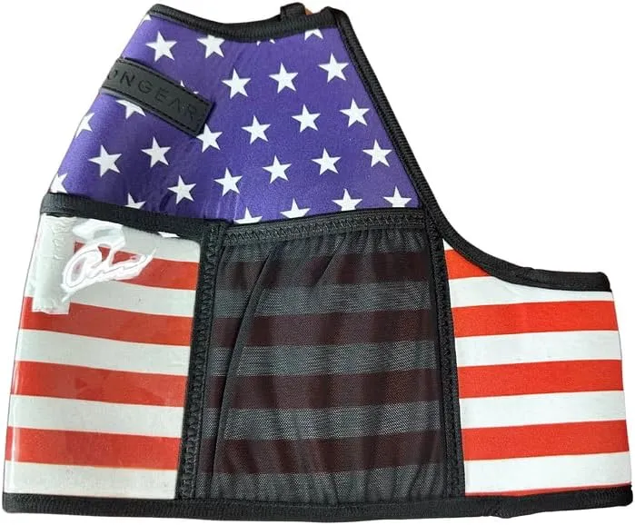Gallon Gear 1 GALLON LARGE WATER BOTTLE SLEEVE COMBO | BPA FREE PLASTIC REUSABLE WATER JUG | HYDRATION WATER BOTTLE FOR MEN & WOMEN | GYM, SPORTS, TRAING & FITNESS (BLACK/FLAG-USA)