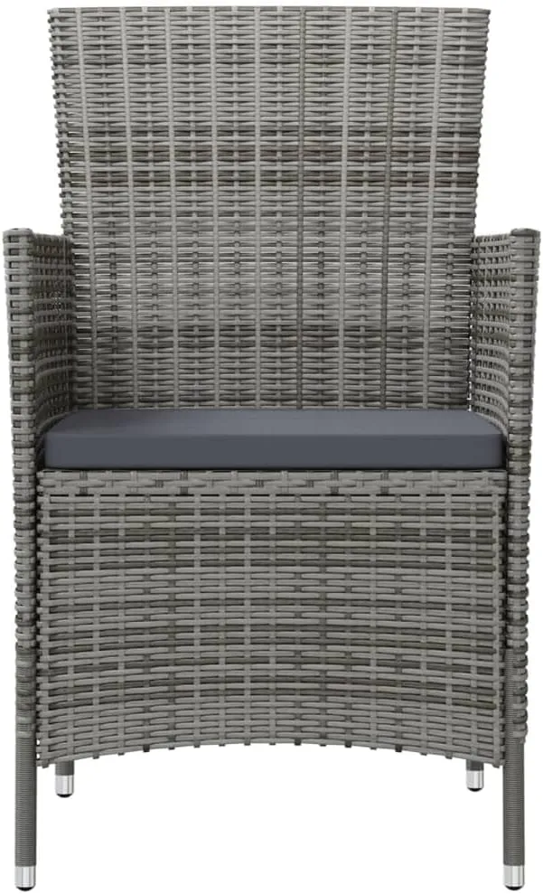 Garden Chairs, Pool Chair, Patio Chairs with Cushions 4 pcs, Easy to Clean Suitable for Patio, Porch, Backyard, Balcony, Garden Poly Rattan Gray