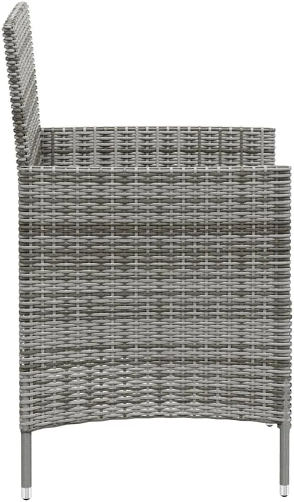 Garden Chairs, Pool Chair, Patio Chairs with Cushions 4 pcs, Easy to Clean Suitable for Patio, Porch, Backyard, Balcony, Garden Poly Rattan Gray
