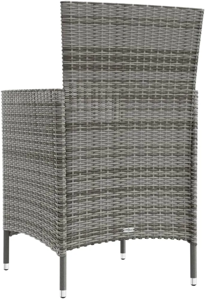 Garden Chairs, Pool Chair, Patio Chairs with Cushions 4 pcs, Easy to Clean Suitable for Patio, Porch, Backyard, Balcony, Garden Poly Rattan Gray