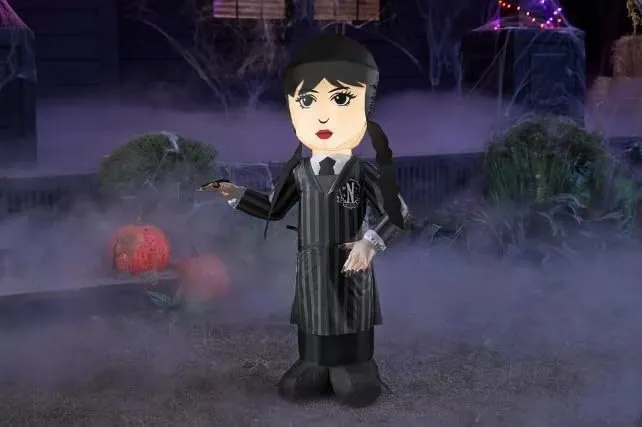 Gemmy Inflatable Wednesday Addams Addams Family Halloween Yard Decoration (Wednesday with Spider 3.5 ft)