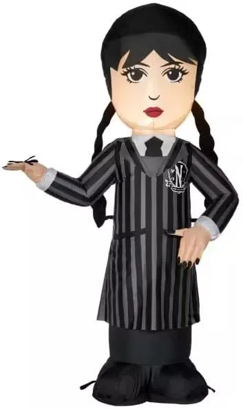 Gemmy Inflatable Wednesday Addams Addams Family Halloween Yard Decoration (Wednesday with Spider 3.5 ft)